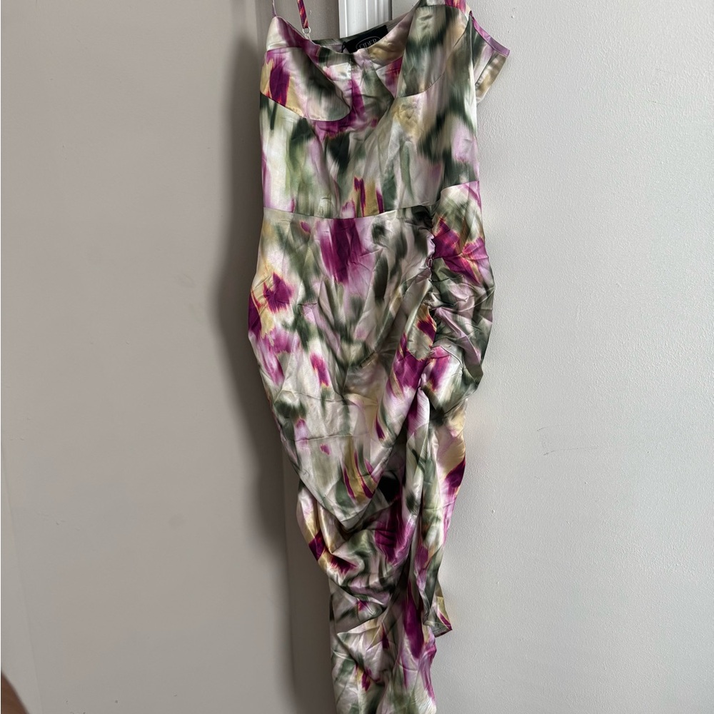 Elegant Multicolor Draped Dress